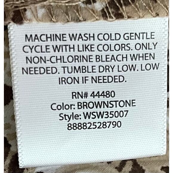 WHITE STAG LONG SLEEVES, BUTTON- UP BLOUSE, WOMENS, 2X(18W/20W), BROWN BEIGE - Picture 11 of 11